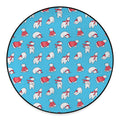 Xmas Polar Bear Pattern Print Round Floor Mat