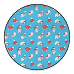Xmas Polar Bear Pattern Print Round Floor Mat