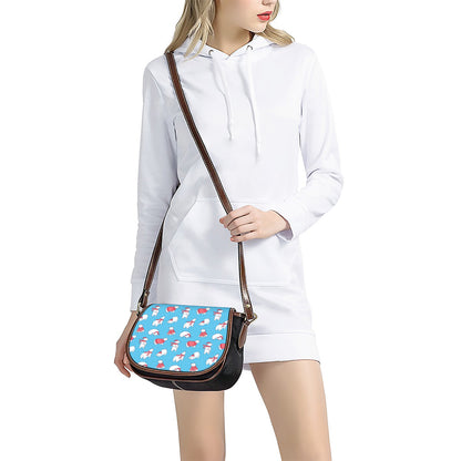Xmas Polar Bear Pattern Print Saddle Bag