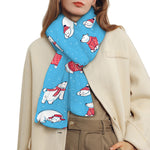 Xmas Polar Bear Pattern Print Scarf