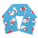 Xmas Polar Bear Pattern Print Scarf
