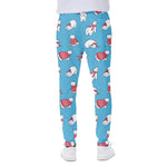 Xmas Polar Bear Pattern Print Scuba Joggers