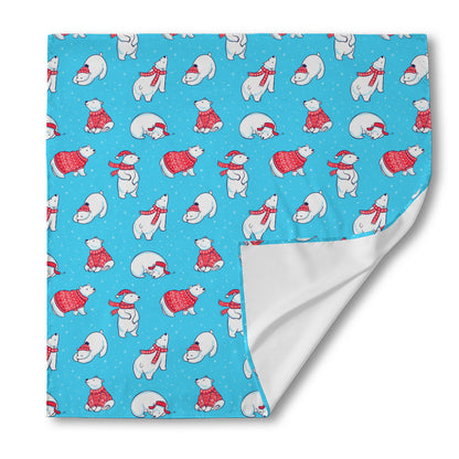 Xmas Polar Bear Pattern Print Silk Bandana