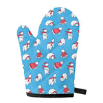 Xmas Polar Bear Pattern Print Single Oven Mitt