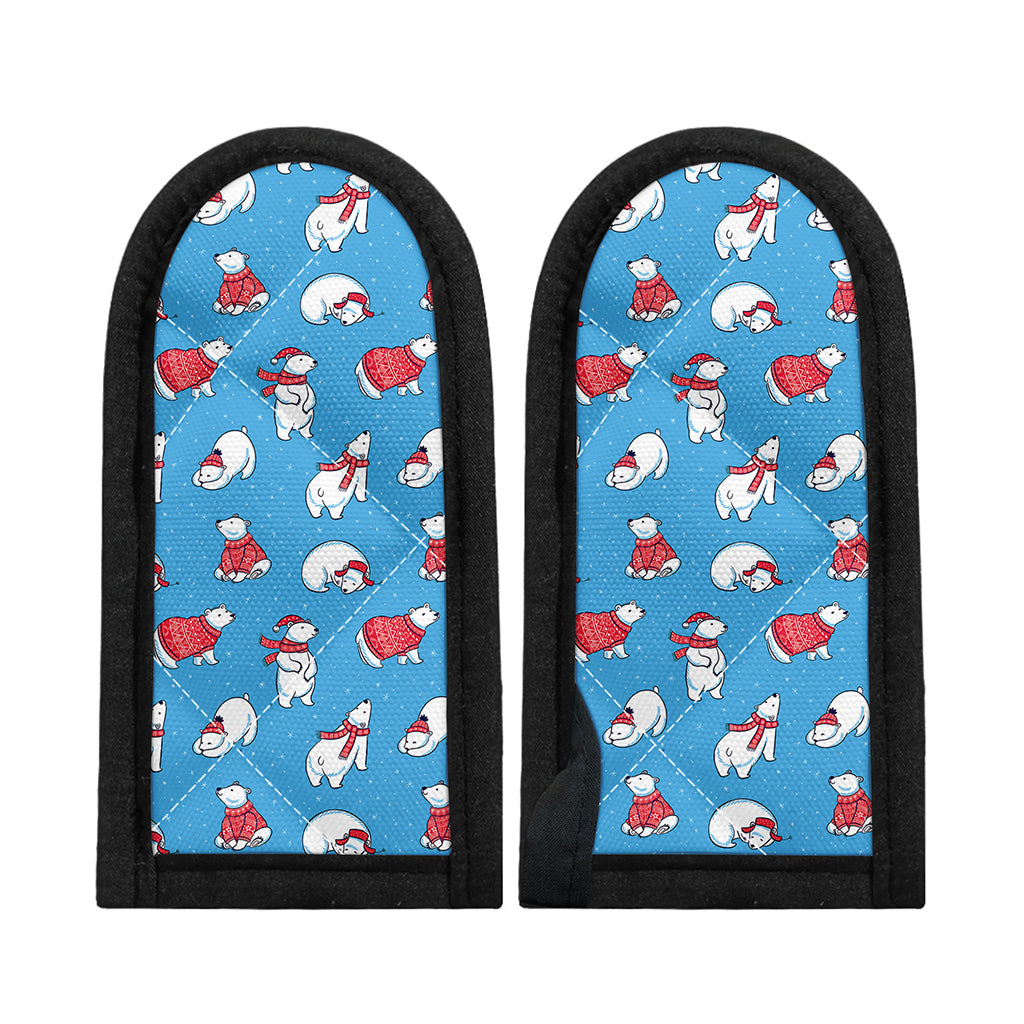 Xmas Polar Bear Pattern Print Skillet Handle Cover