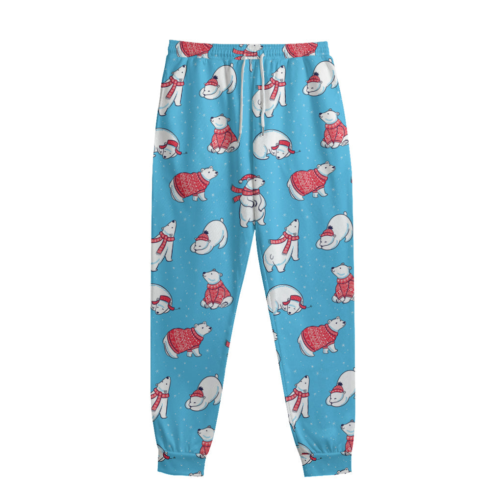 Xmas Polar Bear Pattern Print Sweatpants