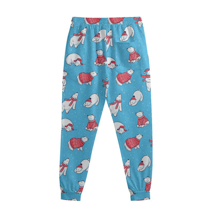 Xmas Polar Bear Pattern Print Sweatpants