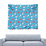 Xmas Polar Bear Pattern Print Tapestry