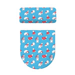 Xmas Polar Bear Pattern Print Toilet Lid And Tank Cover Set