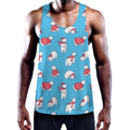 Xmas Polar Bear Pattern Print Men's Workout Tank Top