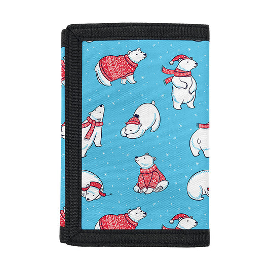Xmas Polar Bear Pattern Print Trifold Wallet