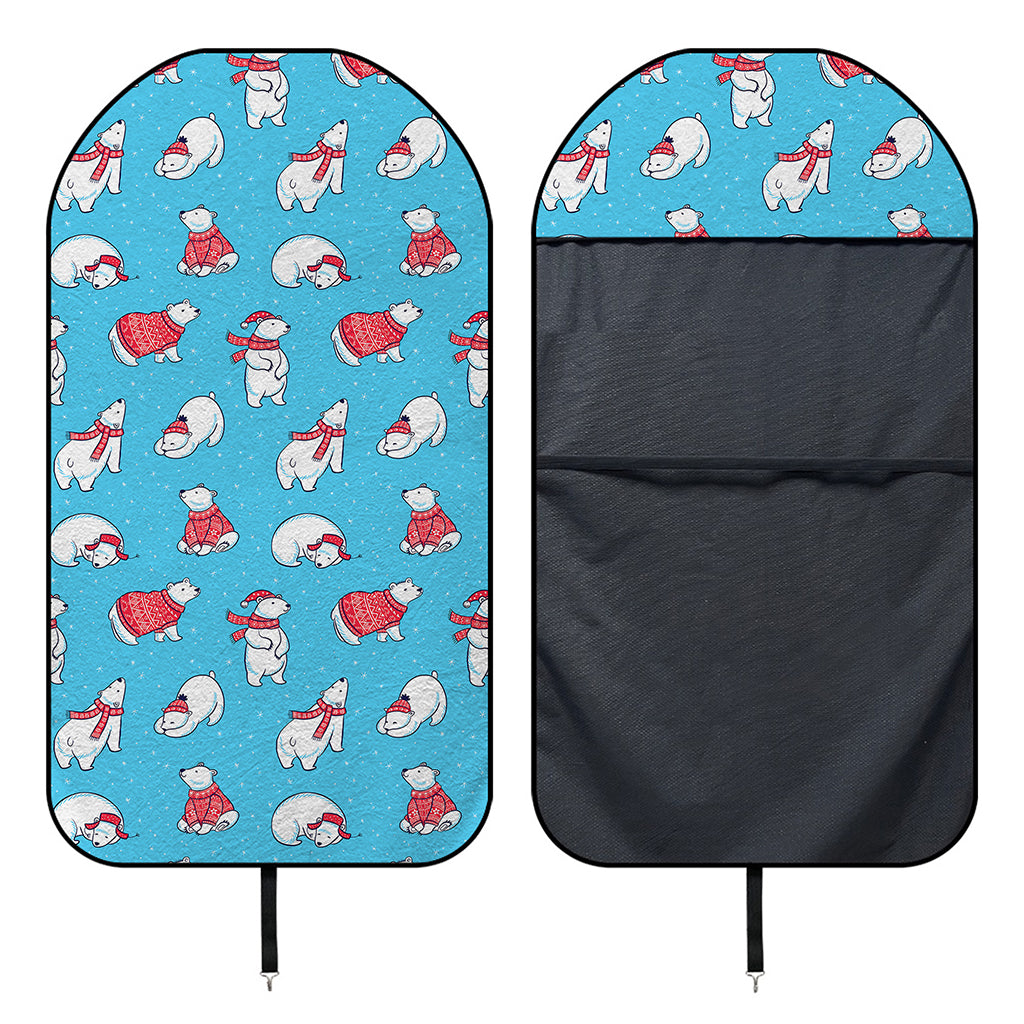 Xmas Polar Bear Pattern Print Waterproof Car Seat Cover