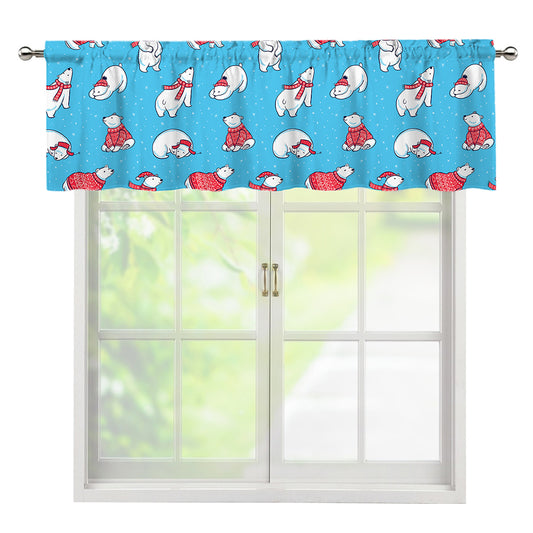 Xmas Polar Bear Pattern Print Window Valance