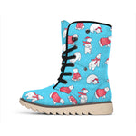 Xmas Polar Bear Pattern Print Winter Boots