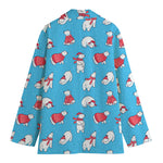 Xmas Polar Bear Pattern Print Women's Blazer