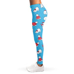 Xmas Polar Bear Pattern Print Women's Leggings