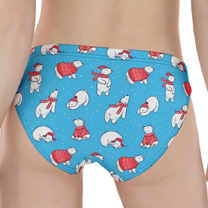 Xmas Polar Bear Pattern Print Women's Panties