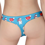 Xmas Polar Bear Pattern Print Women's Thong