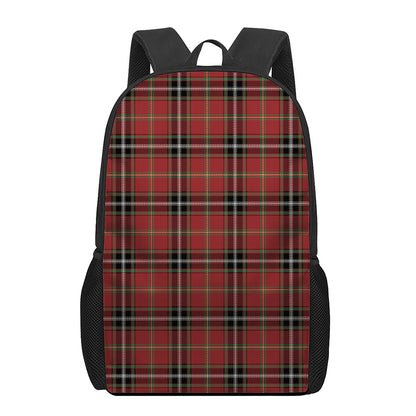 Xmas Scottish Tartan Pattern Print 17 Inch Backpack