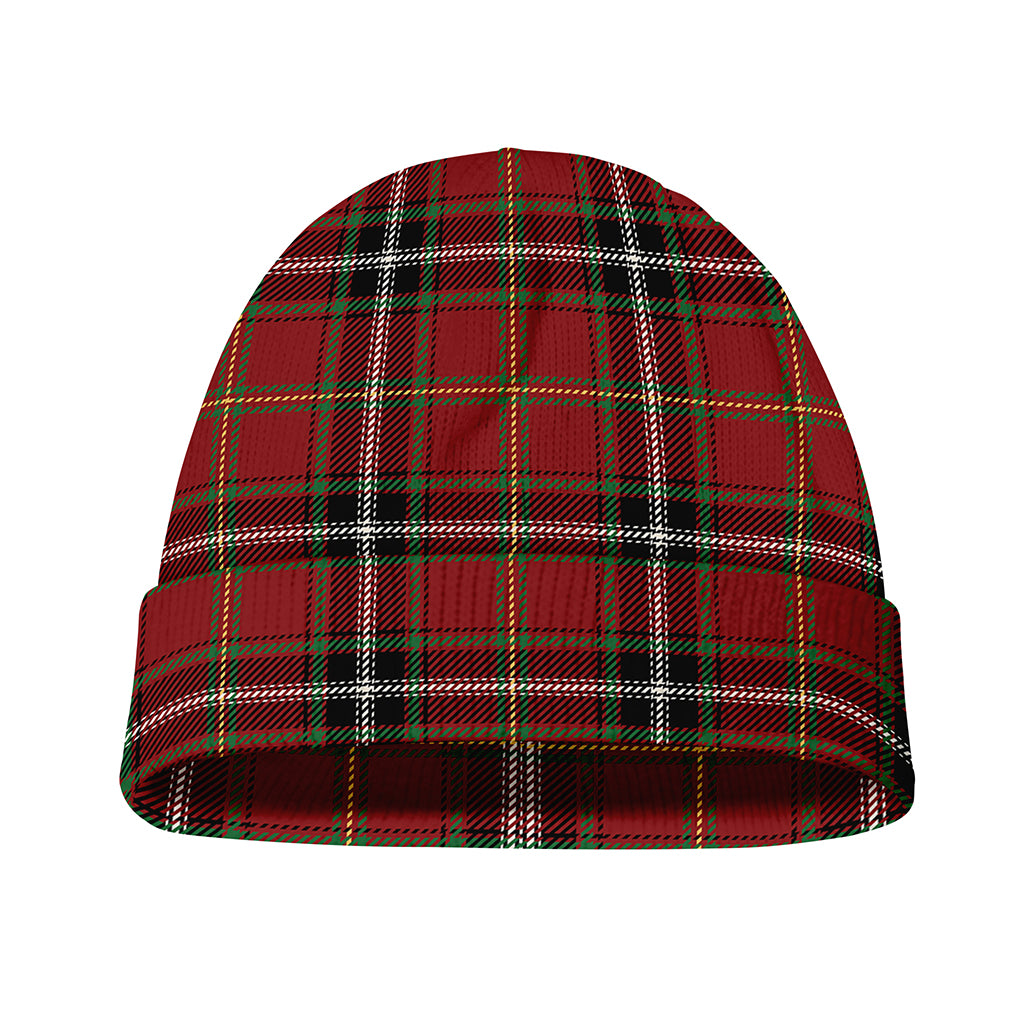 Xmas Scottish Tartan Pattern Print Beanie