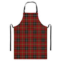 Xmas Scottish Tartan Pattern Print Bib Apron With Pocket