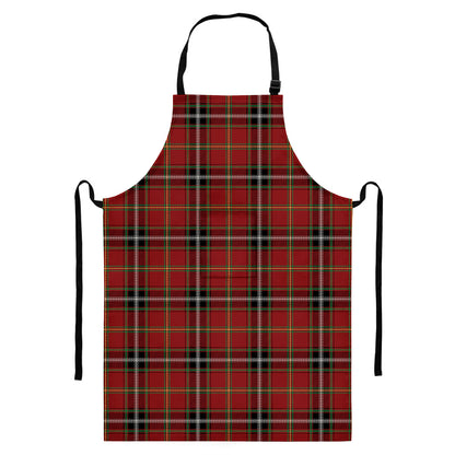 Xmas Scottish Tartan Pattern Print Bib Apron With Pocket