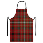 Xmas Scottish Tartan Pattern Print Bib Apron With Pocket