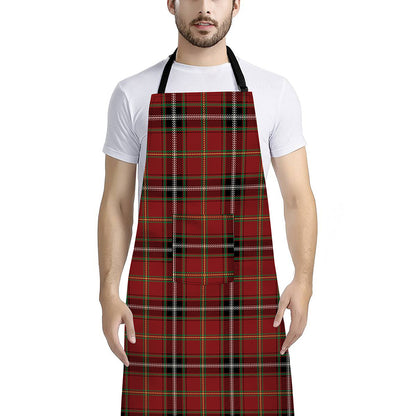 Xmas Scottish Tartan Pattern Print Bib Apron With Pocket