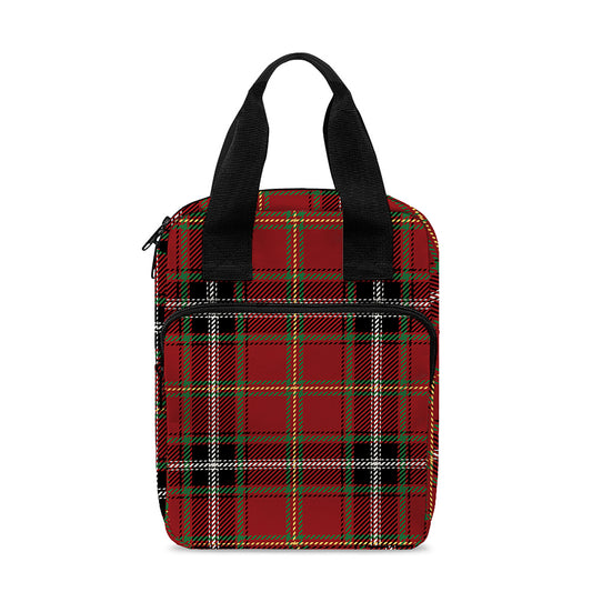 Xmas Scottish Tartan Pattern Print Bible Tote Bag