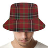 Xmas Scottish Tartan Pattern Print Bucket Hat