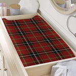 Xmas Scottish Tartan Pattern Print Changing Pad Cover