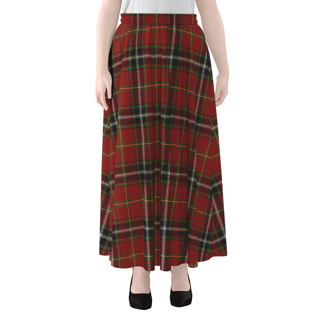 Xmas Scottish Tartan Pattern Print Chiffon Maxi Skirt