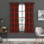Xmas Scottish Tartan Pattern Print Curtain