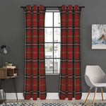 Xmas Scottish Tartan Pattern Print Curtain