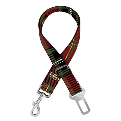 Xmas Scottish Tartan Pattern Print Dog Seat Belt
