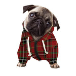 Xmas Scottish Tartan Pattern Print Dog Zip Up Hoodie