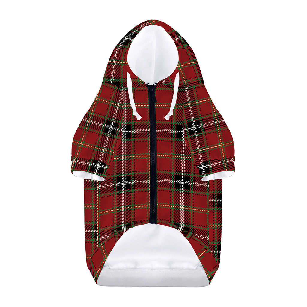 Xmas Scottish Tartan Pattern Print Dog Zip Up Hoodie