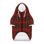 Xmas Scottish Tartan Pattern Print Dog Zip Up Hoodie
