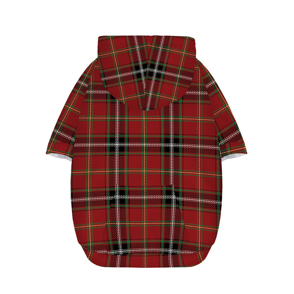Xmas Scottish Tartan Pattern Print Dog Zip Up Hoodie