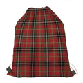 Xmas Scottish Tartan Pattern Print Drawstring Bag
