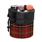 Xmas Scottish Tartan Pattern Print Drawstring Makeup Bag