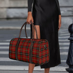 Xmas Scottish Tartan Pattern Print Duffle Bag