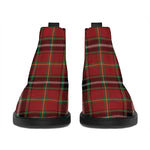 Xmas Scottish Tartan Pattern Print Flat Ankle Boots