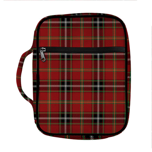 Xmas Scottish Tartan Pattern Print Front Pocket Bible Bag