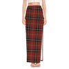 Xmas Scottish Tartan Pattern Print High Slit Maxi Skirt