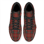 Xmas Scottish Tartan Pattern Print High Top Leather Sneakers