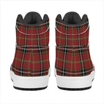 Xmas Scottish Tartan Pattern Print High Top Leather Sneakers