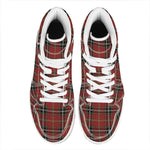 Xmas Scottish Tartan Pattern Print High Top Leather Sneakers