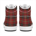 Xmas Scottish Tartan Pattern Print High Top Leather Sneakers
