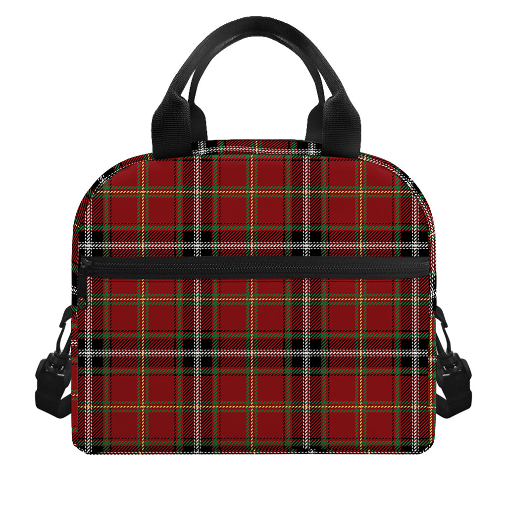Xmas Scottish Tartan Pattern Print Insulated Lunch Bag